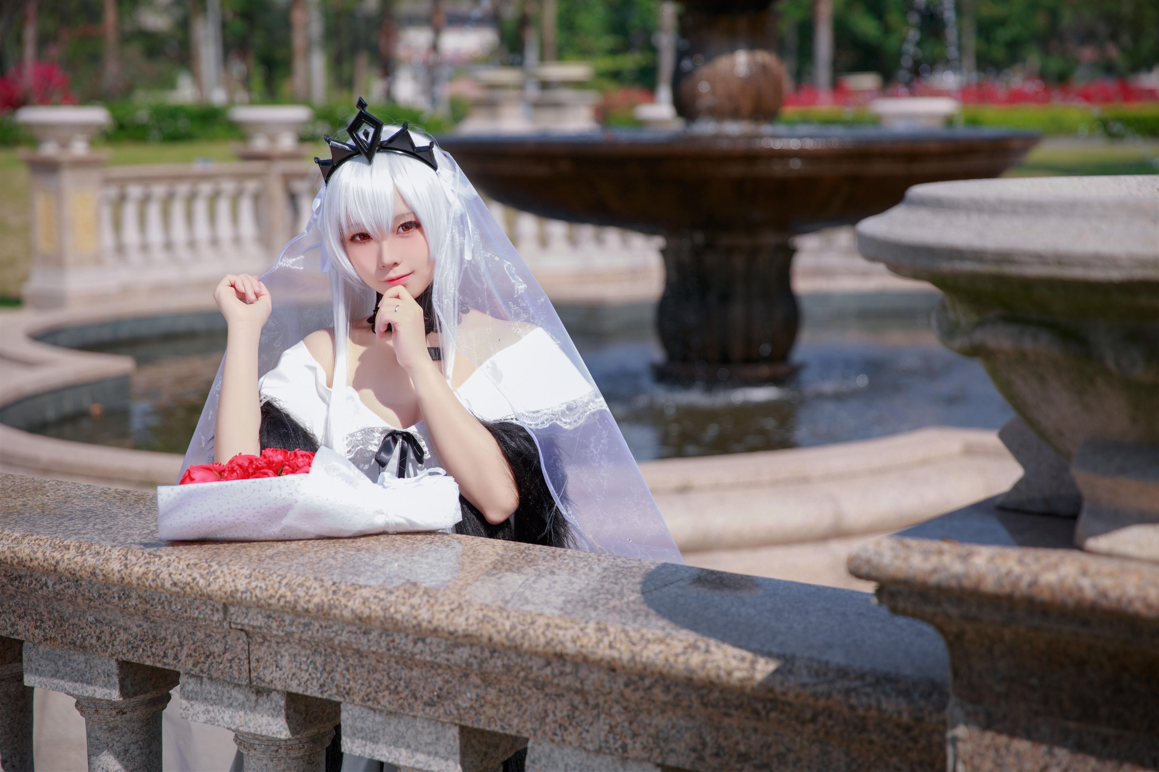 《少女前线》德皇Kar-98K婚纱COS图(CN:G44不会受伤)-1 《少女前线》德皇Kar-98K婚纱COS图(CN:G44不会受伤)-1