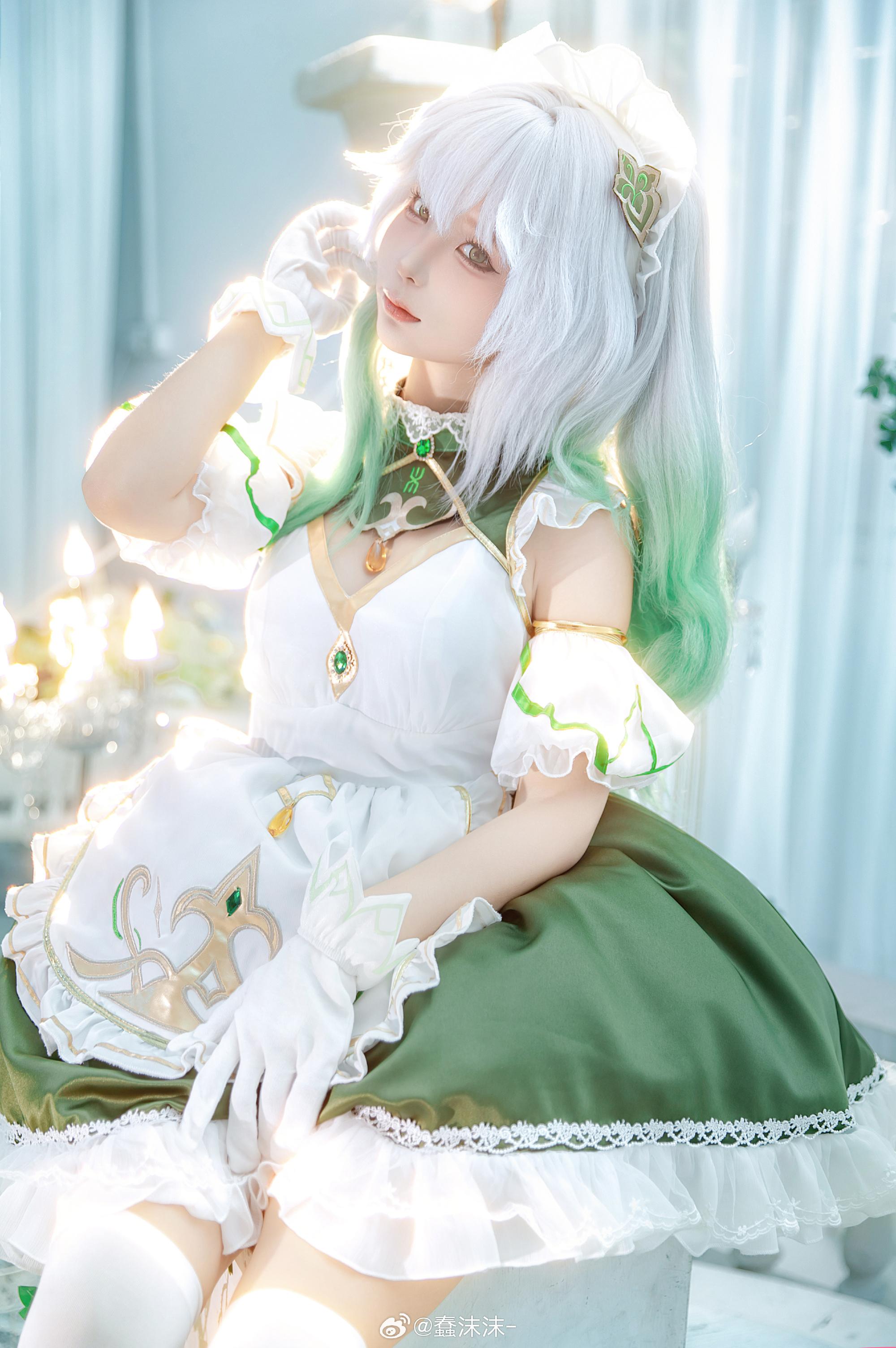 蠢沫沫最新套图草神女仆-4