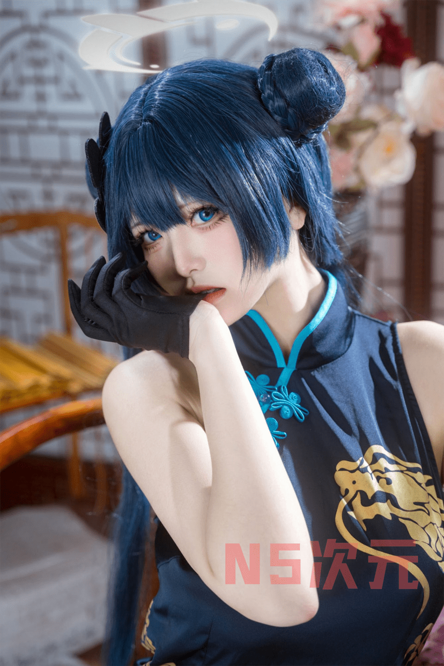 九柒喵新图九柒喵妃咲旗袍COSPLAY-2