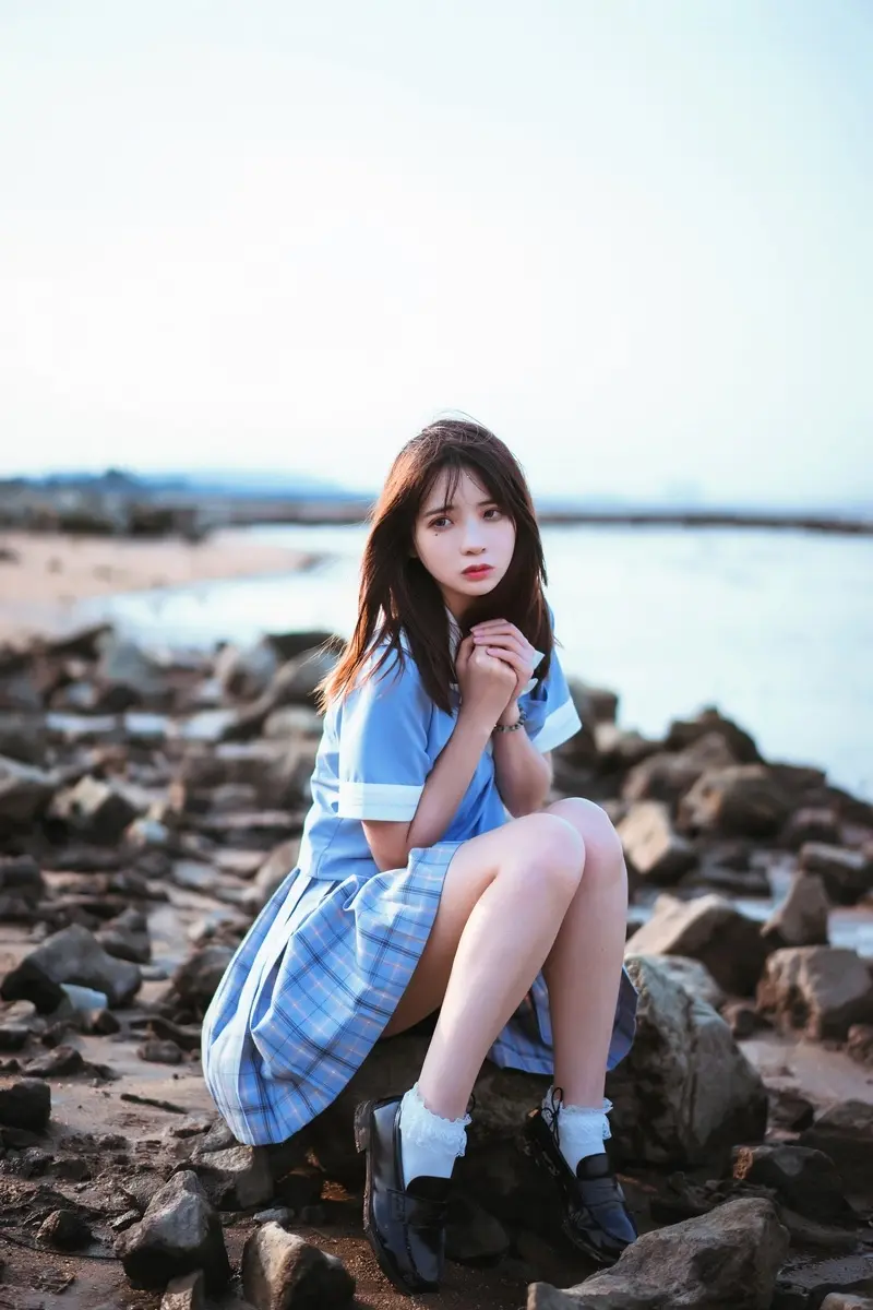 疯猫ss《一起去海鸥岛吧》少女海边美图摄影-1