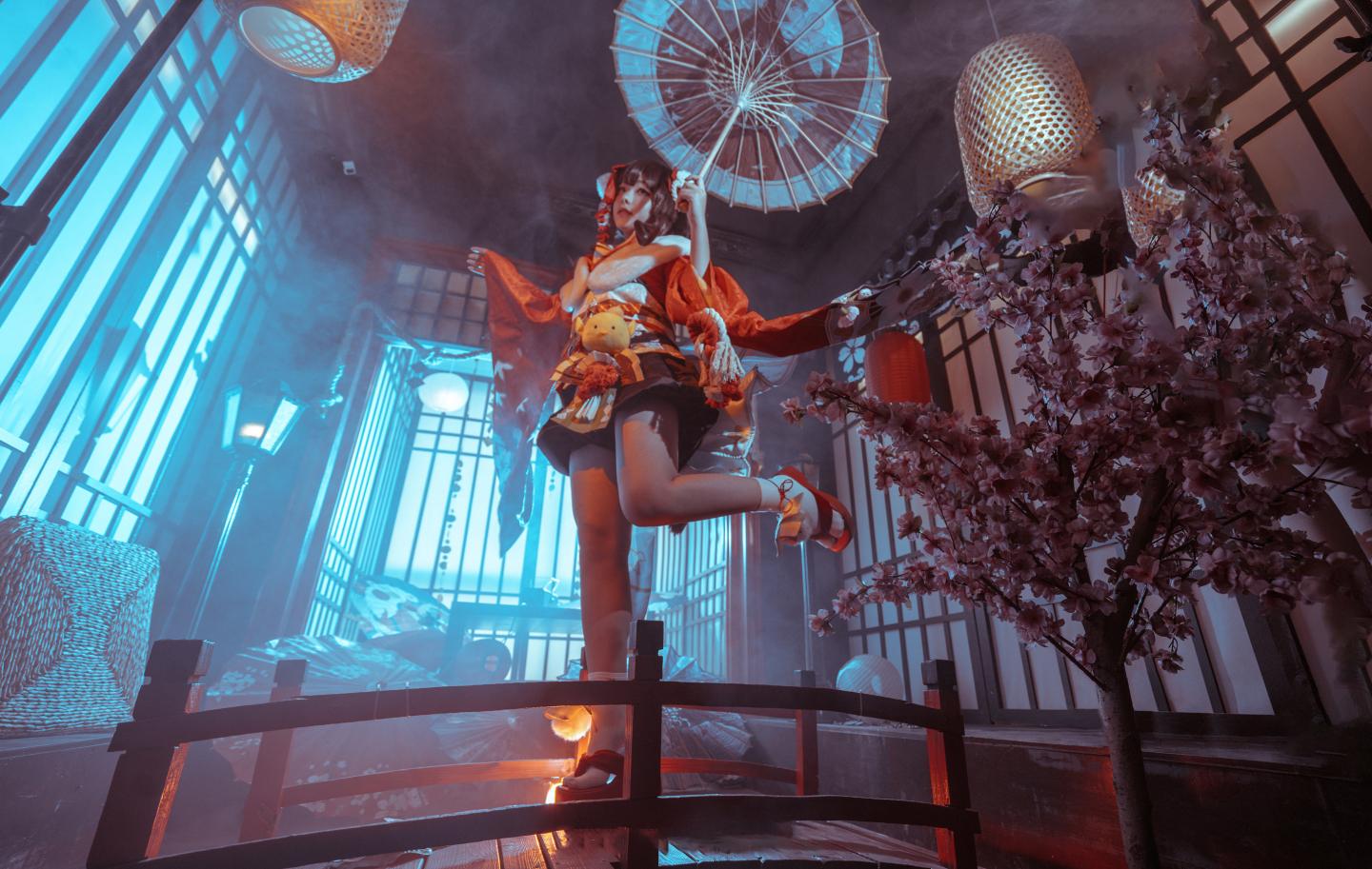 《阴阳师》神乐莺燕鸣樱皮肤cosplay图（CN：旺财大仙EX）-4