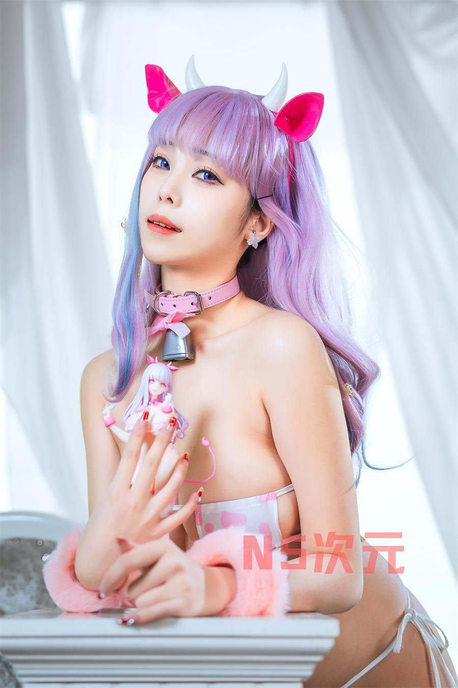 蜜汁猫裘普利茅斯奶牛装ver图片，整体视觉效果诱人的很-2