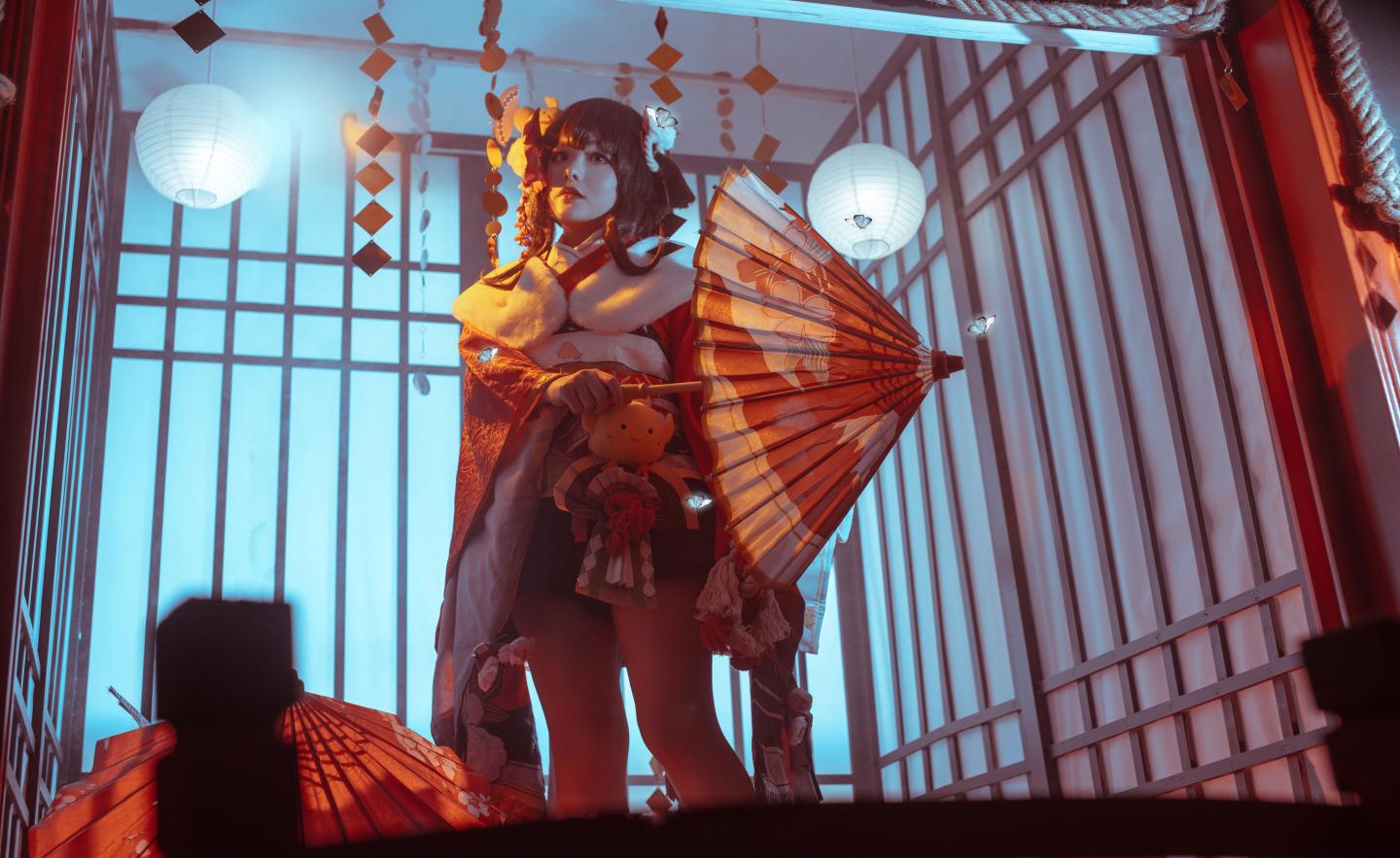 《阴阳师》神乐莺燕鸣樱皮肤cosplay图（CN：旺财大仙EX）-5