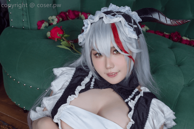 麻花酱埃吉尔Cosplay，女仆装时让人无法自拔-1