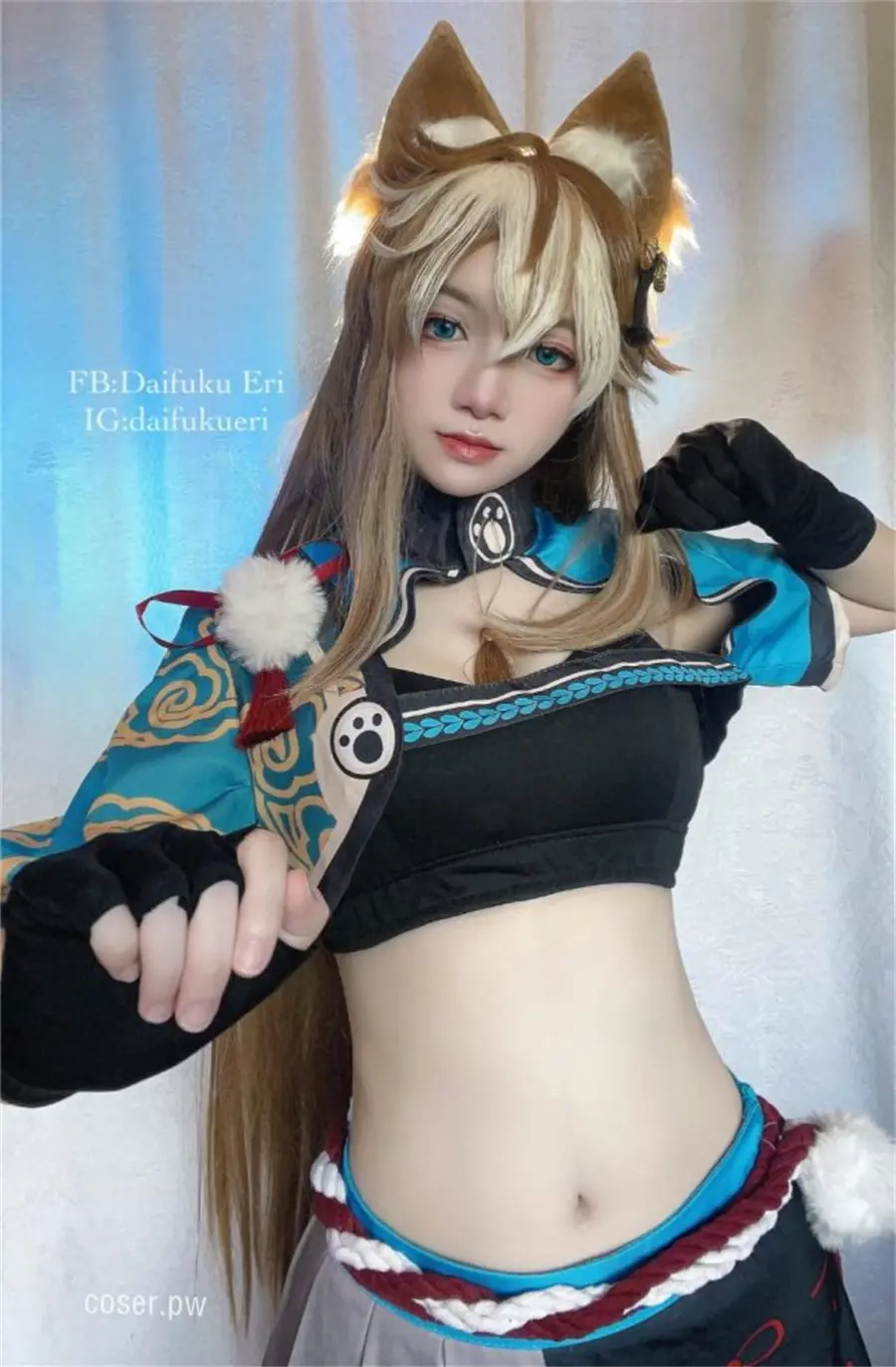 泰国Coser Daifuku_Eri化身《原神》五郎：俏皮可爱！-1