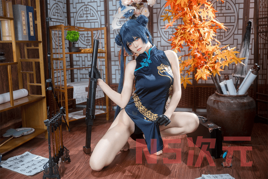 九柒喵新图九柒喵妃咲旗袍COSPLAY-1