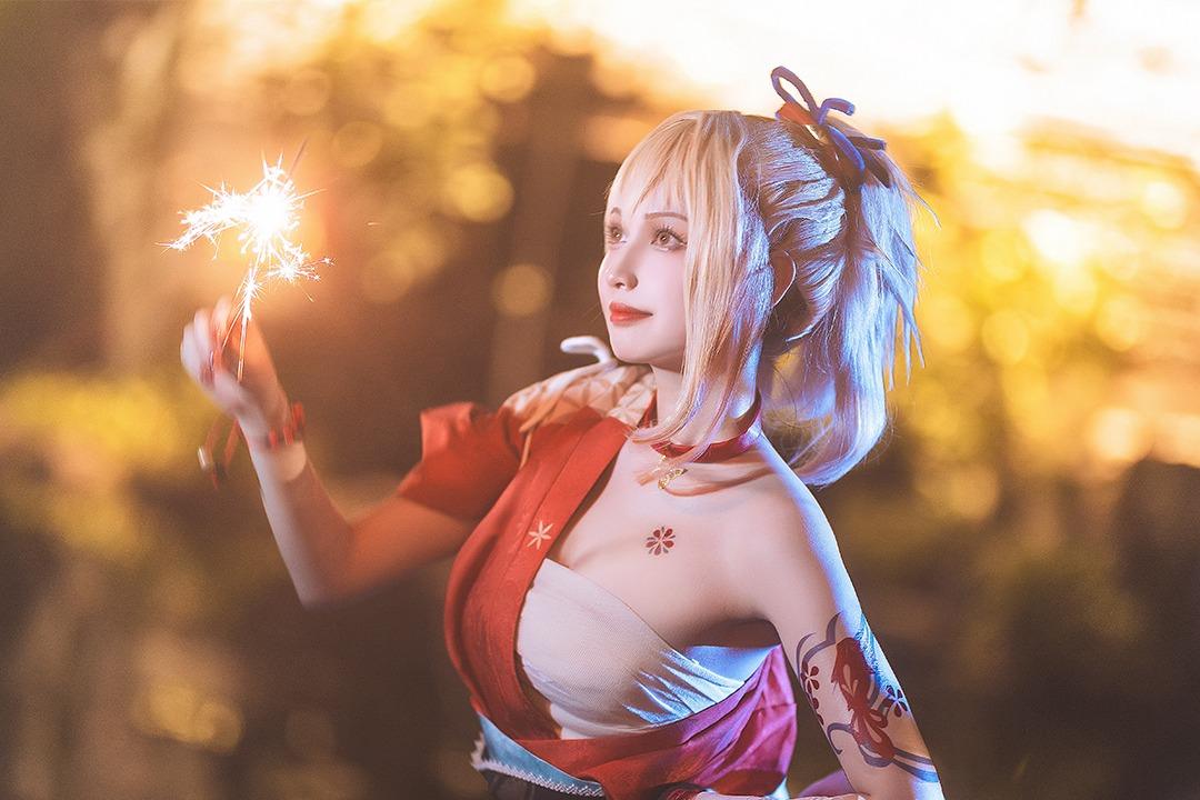 《原神-宵宫·琉焰华舞Cosplay(CN:尾大的尘喵喵)》-1