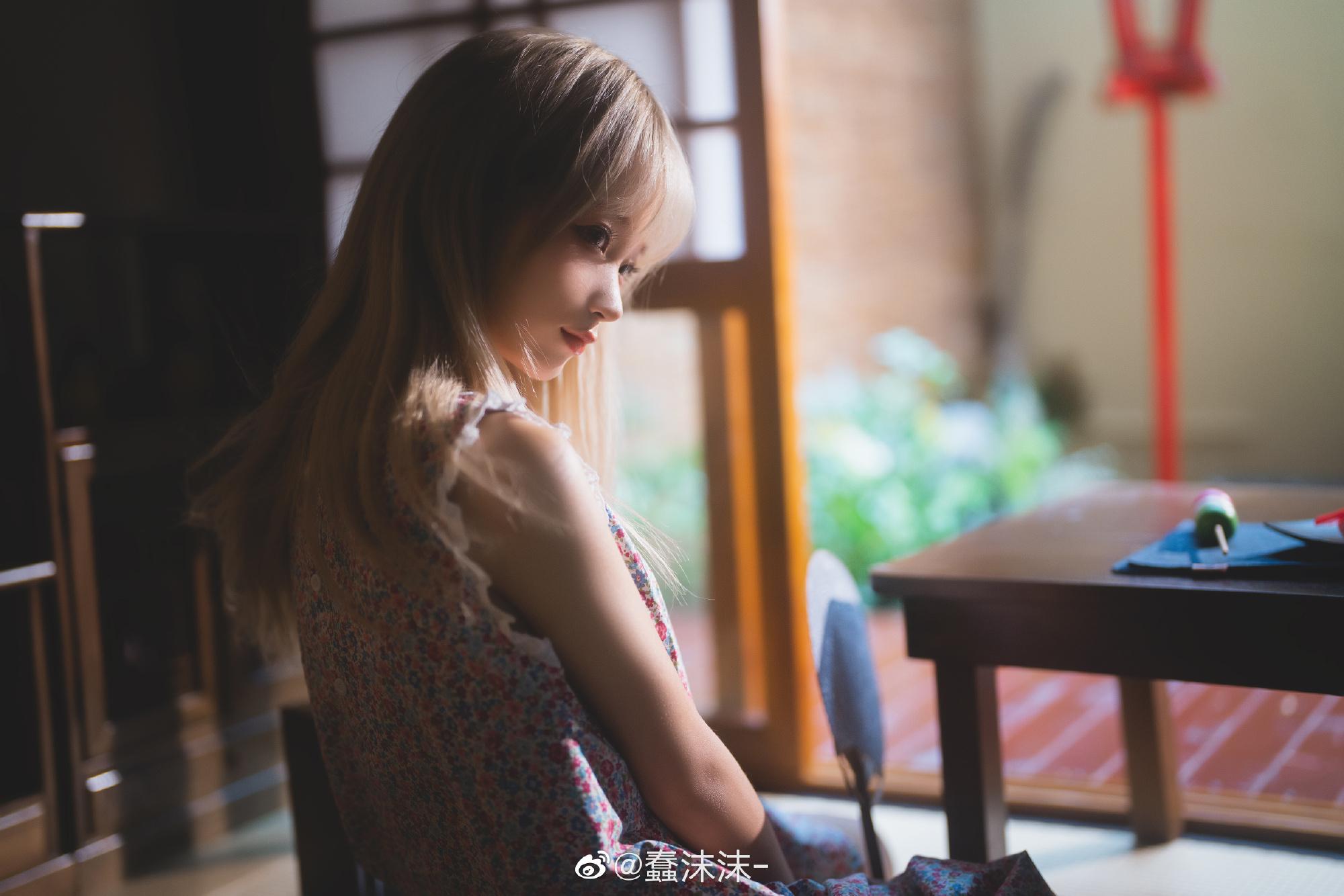 蠢沫沫9月最新《和风碎花》写真图-7